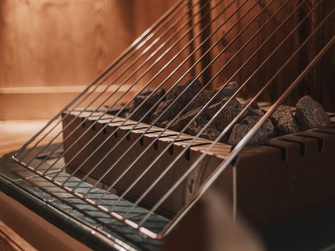 Pictures from Sportalm Sauna heater with hot stones and metal safety grate