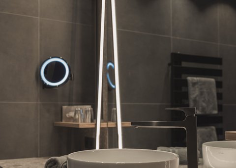Pictures from Sportalm Modern bathroom sink with round basin and illuminated mirror