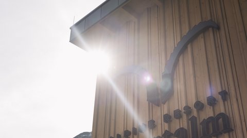 Pictures from Sportalm Building wall with Alpine Resort Sportalm sign in sunlight